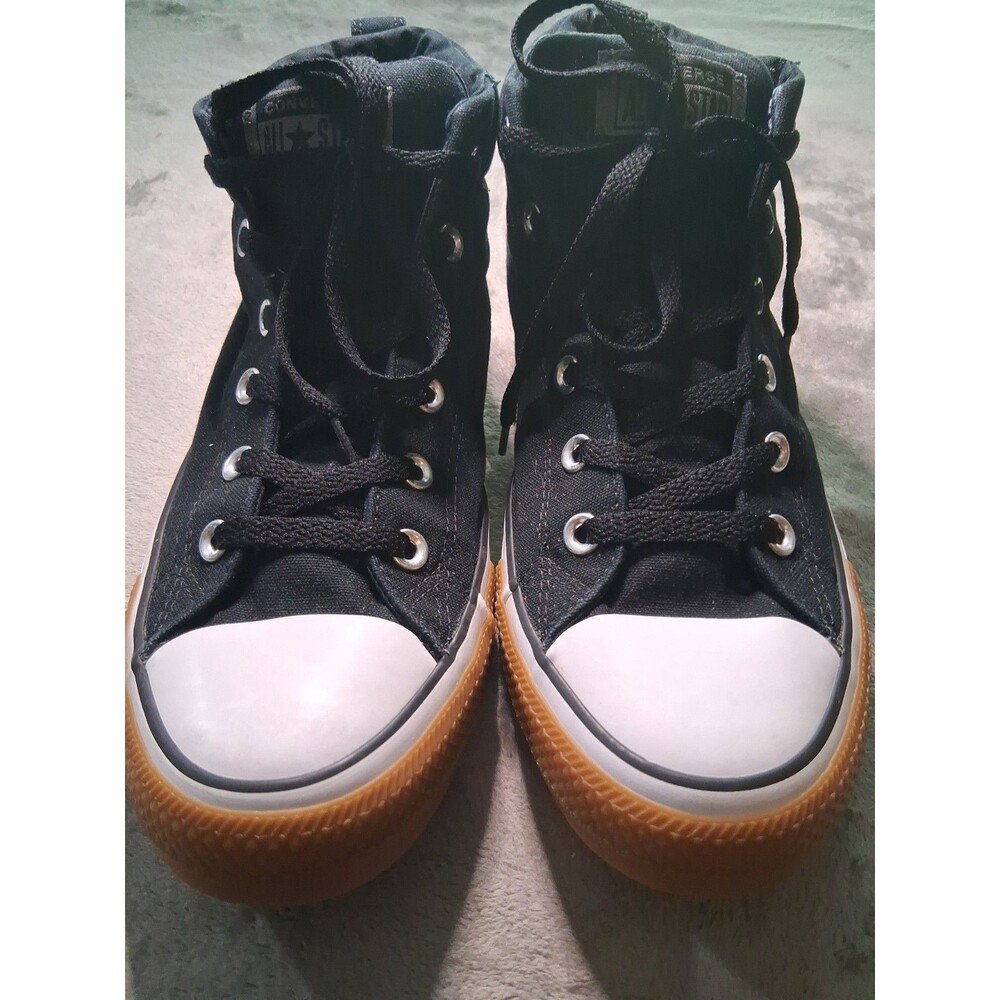 Size 9 - Converse Chuck Taylor All Star High All Black Brown Bumper Sneakers